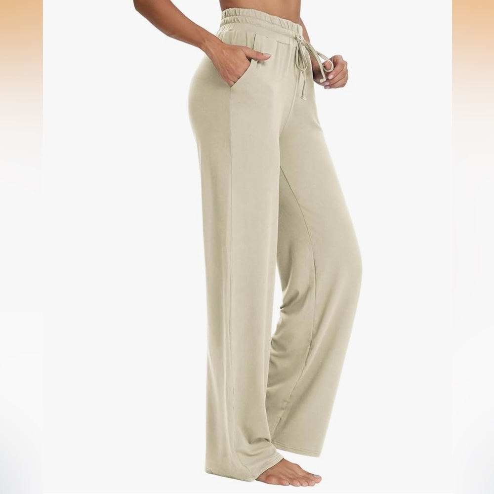 Sarin Mathews Women’s Wide Leg High Waisted Lounge Pants - Apricot